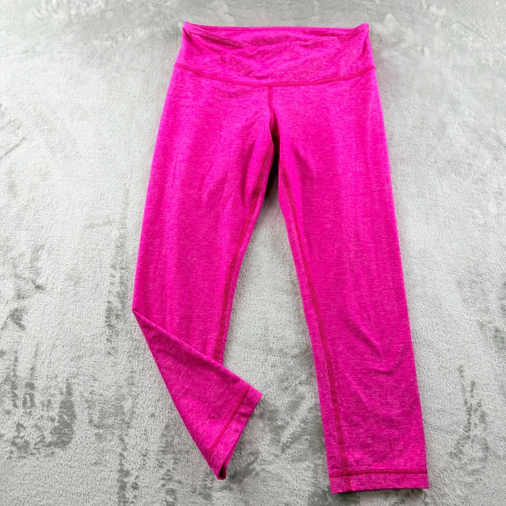Lululemon Wunder Under Women's Size 6 Crop Leggings Hot Pink Heathered